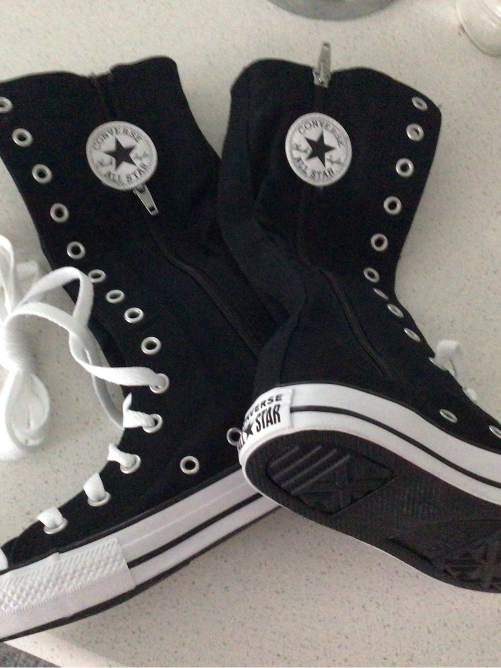 Converse Black High-Top Canvas Sneakers with White Trim